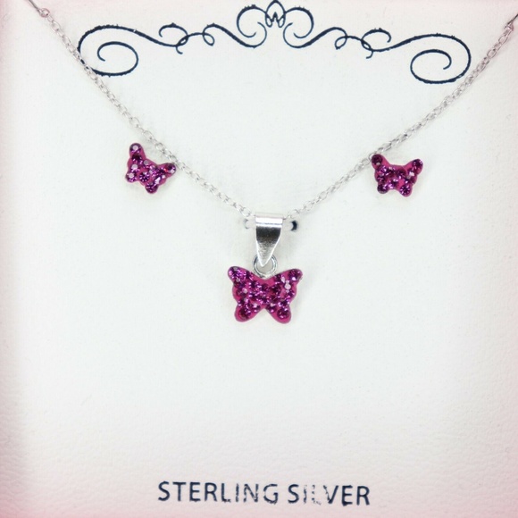 Macys Genuine Sterling Silver Butterfly Pendant St - Picture 4 of 4